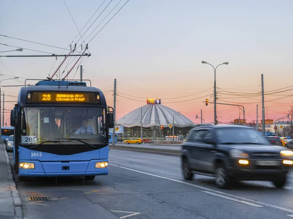 Moscou Russie Avril 2019 Bus Sur Rue Moscou — Photo