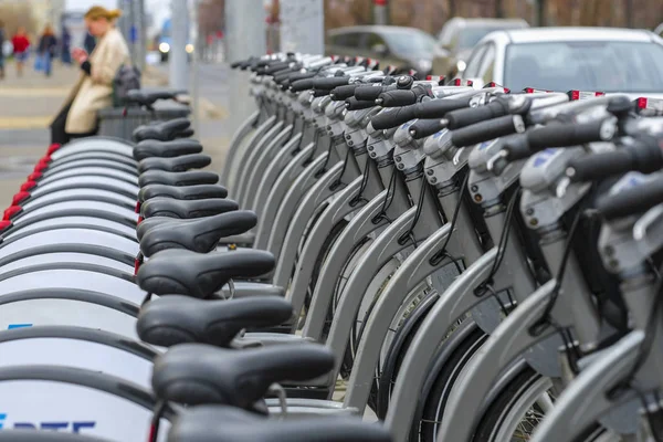 Moskau Russland April 2019 Fahrradabstellplätze Moskau — Stockfoto