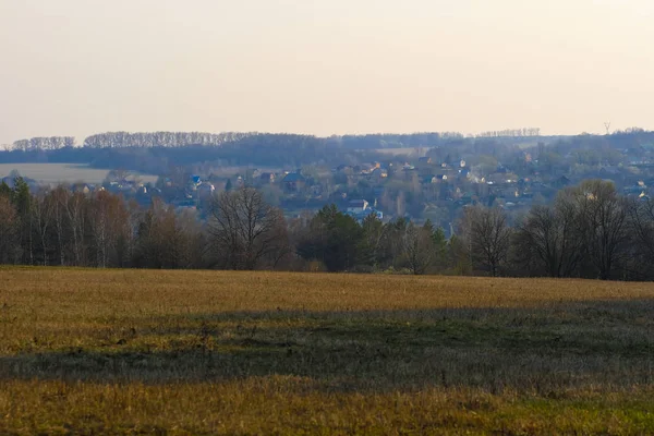 Landscape Image Spring Countryside Tula Region Russia Sunset — Stock Photo, Image