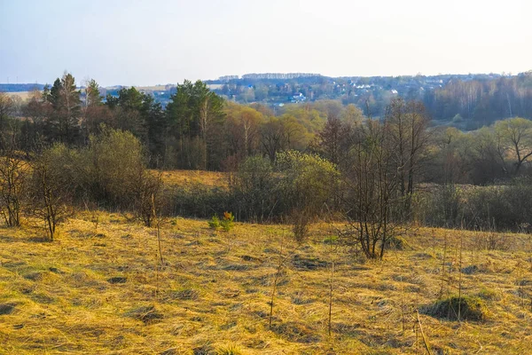 Landschap Met Het Beeld Van Het Lente Landschap Tula Region — Stockfoto