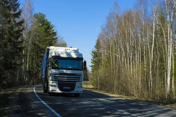 Région Moscou Protvino Russie Avril 2019 Camion Sur Une Route — Photo