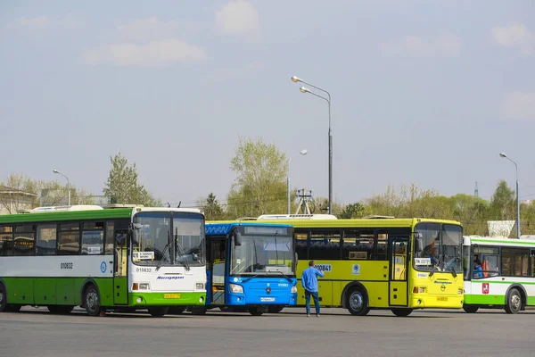 Moscou Russie Avril 2019 Image Parking Des Autobus — Photo