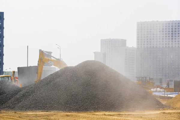 Moscou Russie Avril 2019 Équipement Construction Sur Chantier Construction Bâtiments — Photo