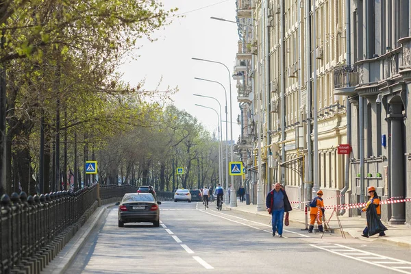 Moskwa Rosja Kwiecień 2019 Obraz Rozhdestvenskiy Boulevard Moskwie — Zdjęcie stockowe