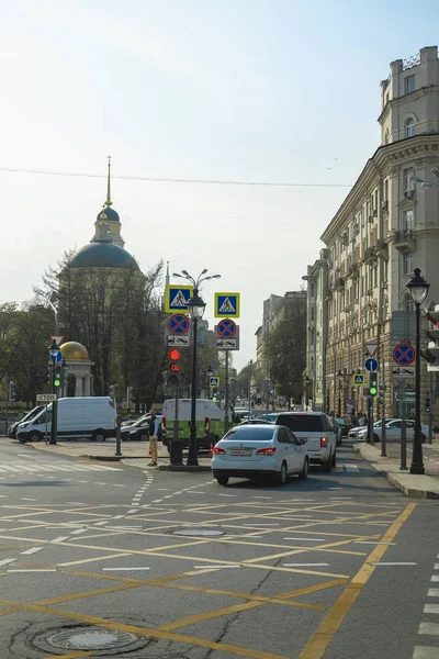 Moskau Russland April 2019 Bild Des Verkehrs Moskau — Stockfoto