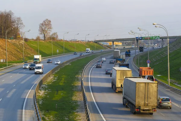 Moscow Region Russia April 2019 Traffic Highway Moscow Region Stock Image