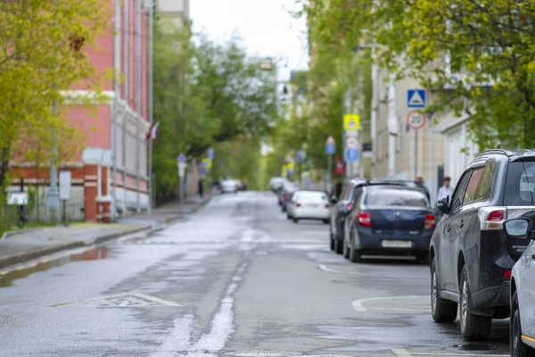 Moscow Oroszország Május 2019 Autók Parkolás Moszkvában — Stock Fotó