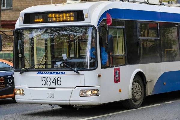 Moskva Ryssland Maj 2019 Bilden Trådbuss Moscow Street — Stockfoto