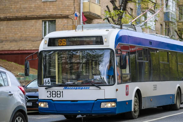 Moskva Ryssland Maj 2019 Bilden Trådbuss Moscow Street — Stockfoto