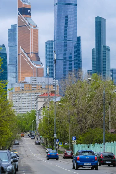Moscow Oroszország Május 2019 Városkép Kép Felhőkarcolások Moszkvai Város — Stock Fotó