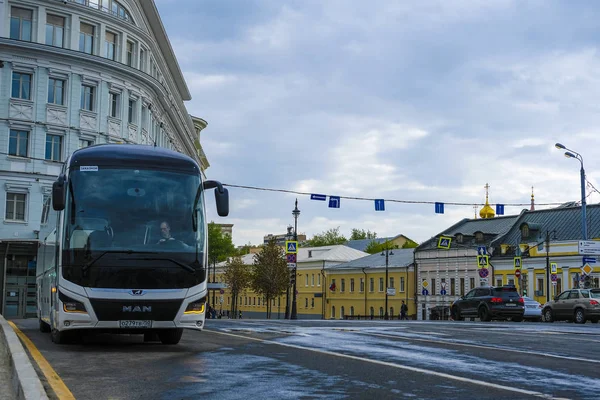 Moscow Oroszország Május 2019 Busz Képe Moszkvai Utcában — Stock Fotó