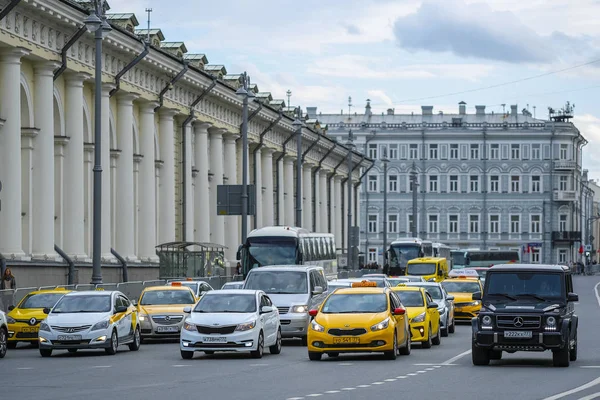 Μόσχα Ρωσία Μάιος 2019 Ταξί Στο Κέντρο Της Μόσχας Ρωσία — Φωτογραφία Αρχείου