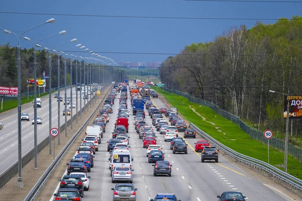 Wschód Butovo Moscow Region Rosja Maj 2019 Weekend Korków Autostradzie — Zdjęcie stockowe