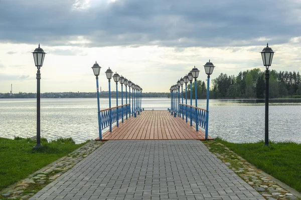 Imagen Del Puente Sobre Lago Valdai Rusia — Foto de Stock