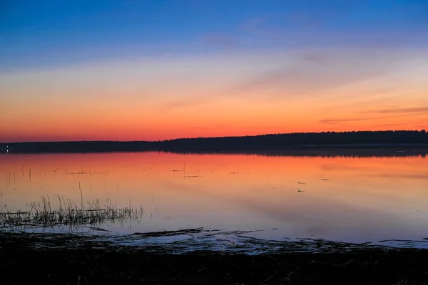 Landscape Image Lake Seliger Russia Sunset — Stock Photo, Image