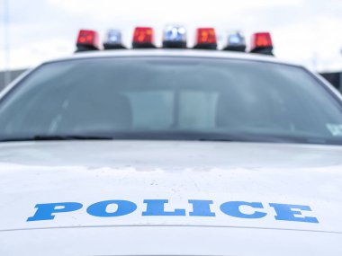 Moskova, Rusya - 4 Mayıs 2019: bir polis arabası görüntüsü