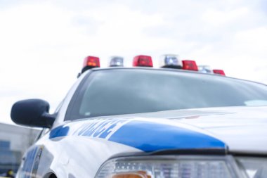 Moskova, Rusya - 4 Mayıs 2019: bir polis arabası görüntüsü