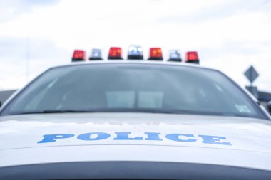 Moskova, Rusya - 4 Mayıs 2019: bir polis arabası görüntüsü