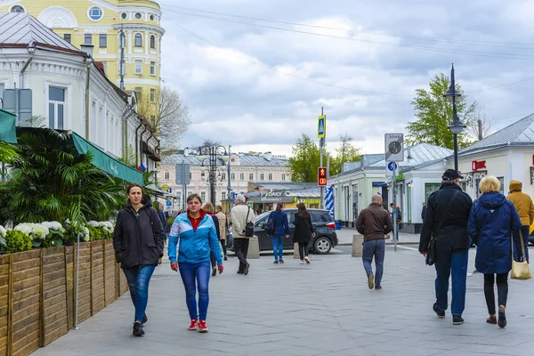 Moskva Ryssland Maj 2019 Fotgängare Moskvas Gata — Stockfoto