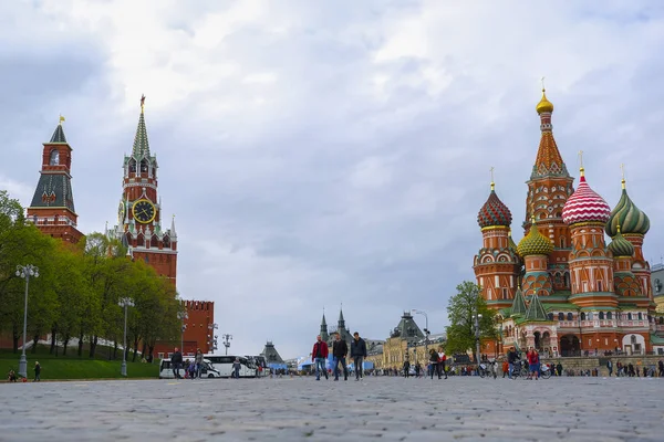 Moskova Rusya Mayıs 2019 Moskova Basil Katedrali Ile Cityscape Görüntüsü — Stok fotoğraf