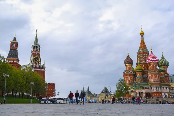 Moskva Ryssland Maj 2019 Bild Stadsbilden Med Basil Cathedral Moskva — Stockfoto