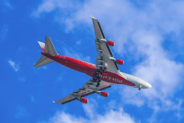 Moscú Rusia Mayo 2019 Imagen Avión Pasajeros Cielo — Foto de Stock