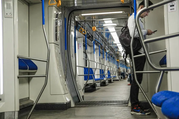 Mosca Russia Maggio 2019 Interno Una Carrozza Treno Metropolitana Mosca — Foto Stock