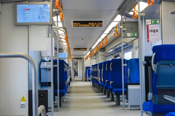 Moscú Rusia Mayo 2019 Interior Una Carroza Metro Moscú —  Fotos de Stock