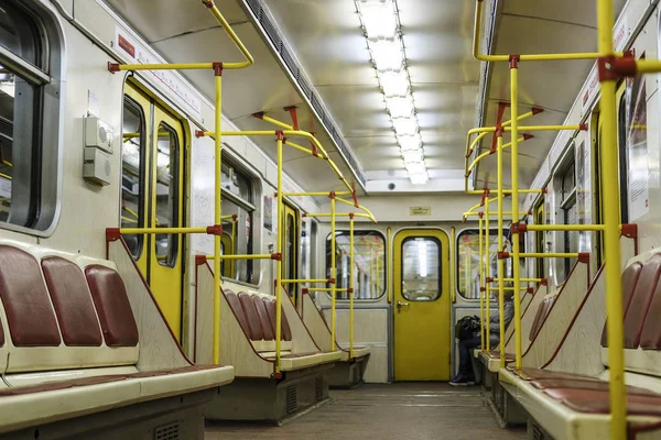 Moscú Rusia Mayo 2019 Interior Una Carroza Metro Moscú —  Fotos de Stock