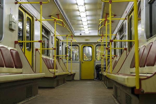 Moscow Russia May 2019 Interior Carrige Subway Train Moscow — Stock Photo, Image