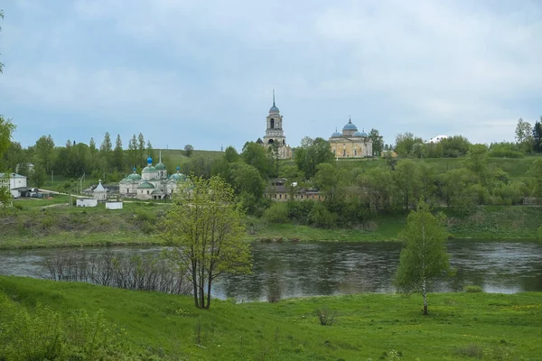 Bild Der Alten Russischen Stadt Stariza Ufer Der Wolga — Stockfoto