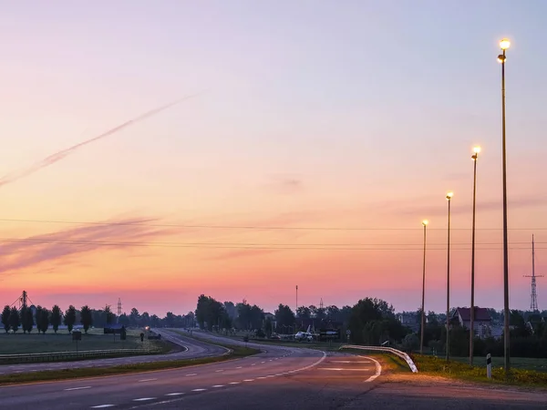 Landscape Image Country Road Sunset — Stock Photo, Image
