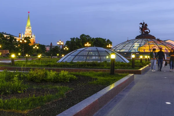 Plaza Manezhnaya Moscú Rusia Mayo 2019 Plaza Manezhnaya Moscú Atardecer — Foto de Stock