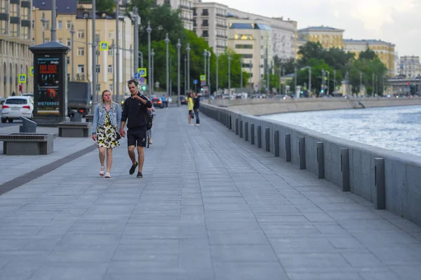 Argine Kotelnicheskaya Mosca Russia Maggio 2019 Argini Kotelnicheskaya Mosca Tramonto — Foto Stock