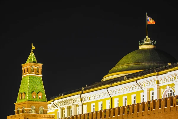 Moscow Oroszország May 2019 Oroszország Zászlaja Kreml Felett Amely Orosz — Stock Fotó