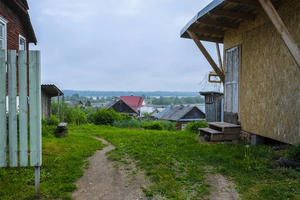Sebezh Rússia Maio 2019 Imagem Casas Rurais Longo Estrada Cidade — Fotografia de Stock