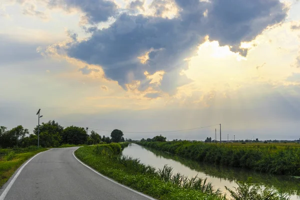 Landscape Country Road Italy — Stock Photo, Image