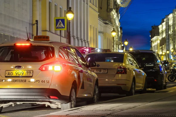 Moskva Ryssland Juni 2019 Taxi Ett Centrum Moskva — Stockfoto
