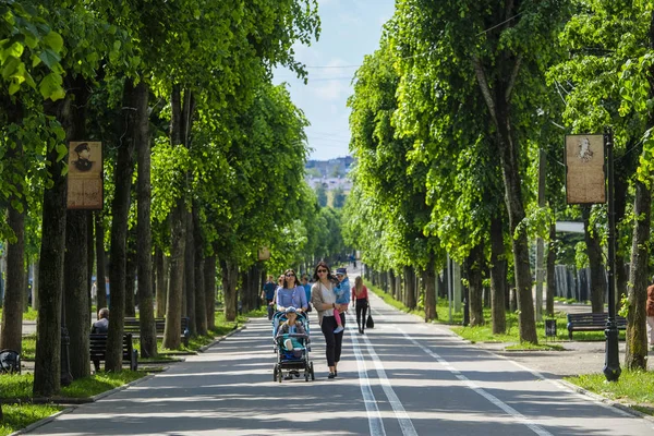 スモレンスク ロシア 2019 スモレンスク市の公園を歩く人々の画像 ロシア — ストック写真