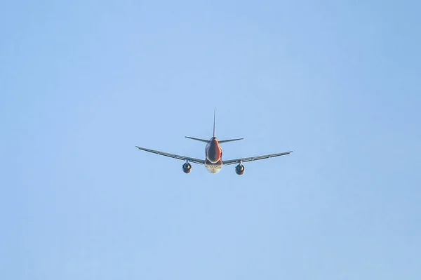 Imagem Avião Passageiros Céu — Fotografia de Stock