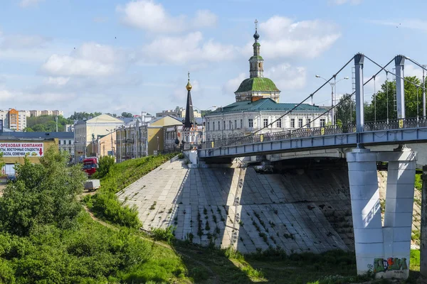 Smolensk Rússia Maio 2019 Paisagem Com Imagem Ponte Outro Lado — Fotografia de Stock