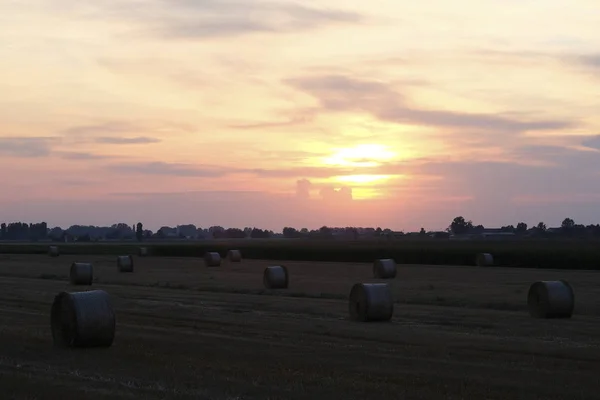 Paisaje Con Imagen Del Atardecer Campo Italiano —  Fotos de Stock