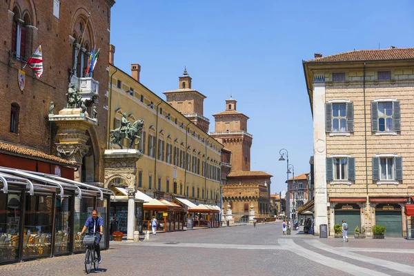 Ferrara Italië Juli 2019 Centrale Plein Van Ferrara Italië — Stockfoto