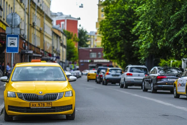 Moskva Ryssland Juni 2019 Taxi Ett Centrum Moskva — Stockfoto