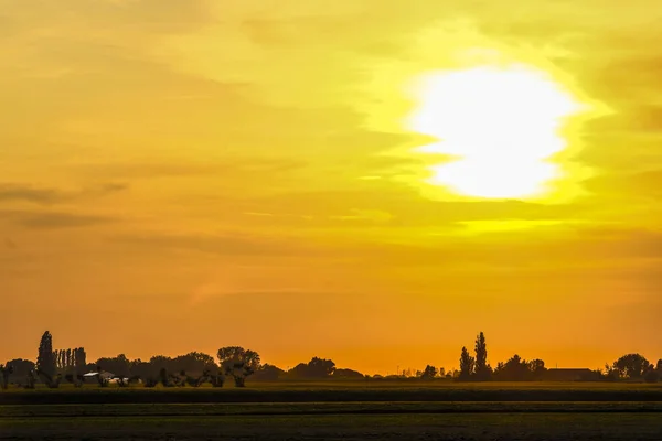 Paysage Avec Image Coucher Soleil Dans Campagne Italienne — Photo