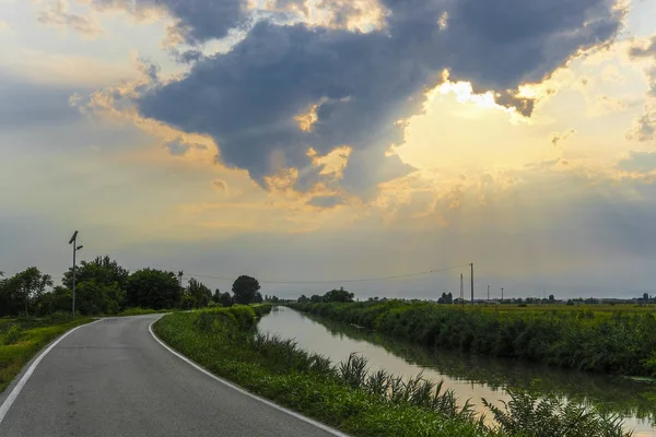 Landscape Country Road Italy — Stock Photo, Image