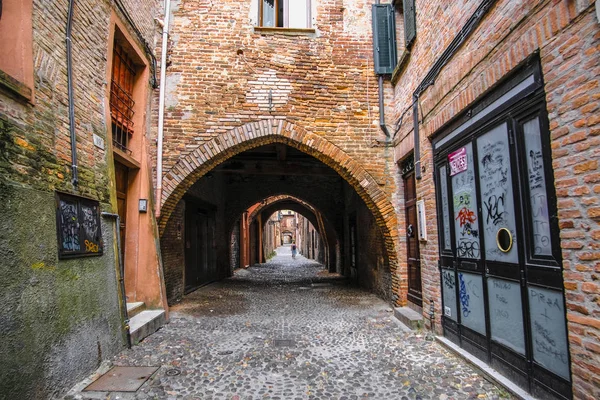 Ferrara Itália Agosto 2019 Paisagem Com Imagem Uma Rua Centro — Fotografia de Stock