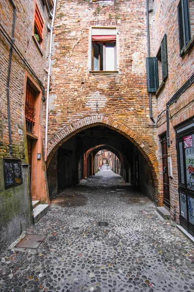 Ferrara Talya Ağustos 2019 Ferrara Nın Merkezinde Bir Sokak Görüntüsüyle — Stok fotoğraf