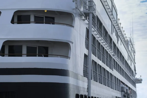 Petersburg Russia August 2019 Close Cruise Ship Stands Pier Petersburg — Stock Photo, Image