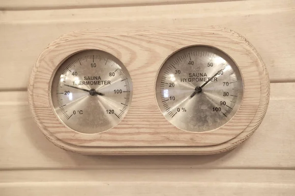 Das Bild Eines Sauna Barometers — Stockfoto